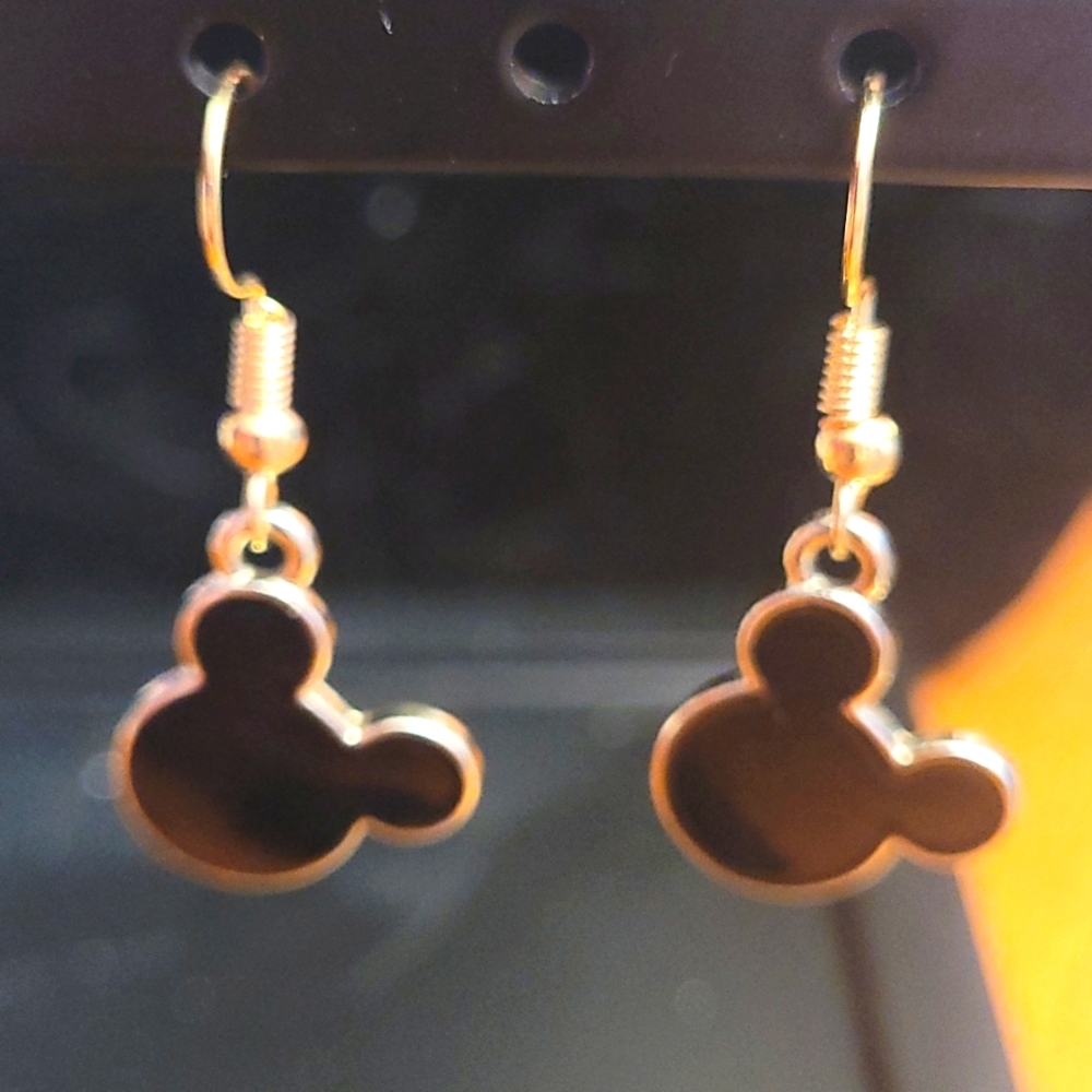 New Betsey Johnson Mickey Mouse Head Ears Hook earrings